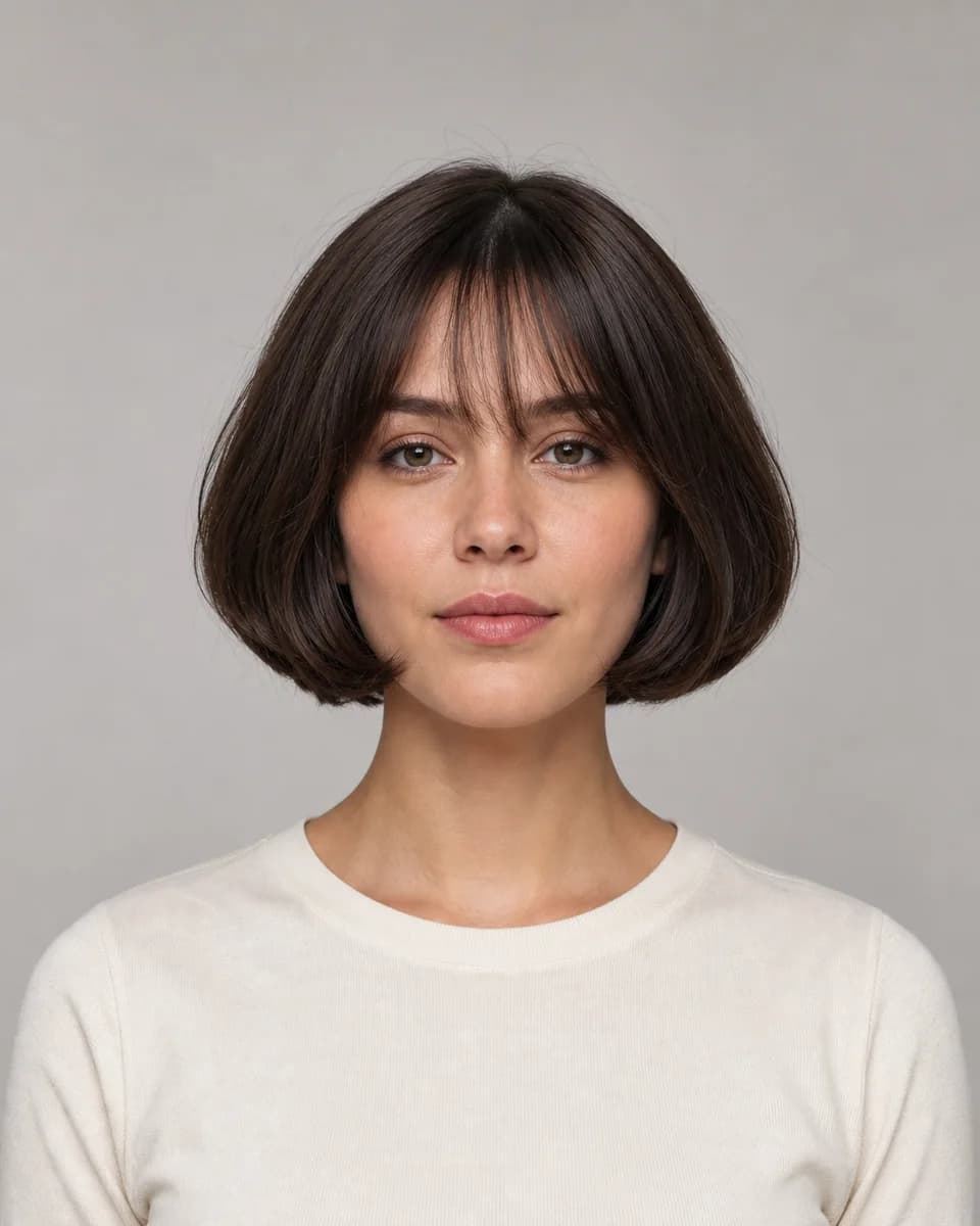 Bubble bob — synthetic hairstyle study portrait