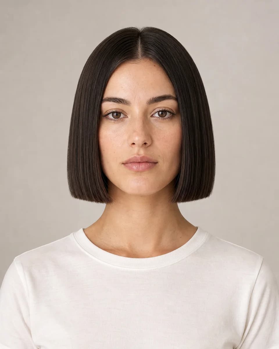 Classic blunt bob — synthetic hairstyle study portrait