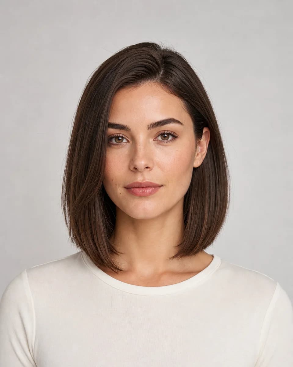 Classic lob — synthetic hairstyle study portrait
