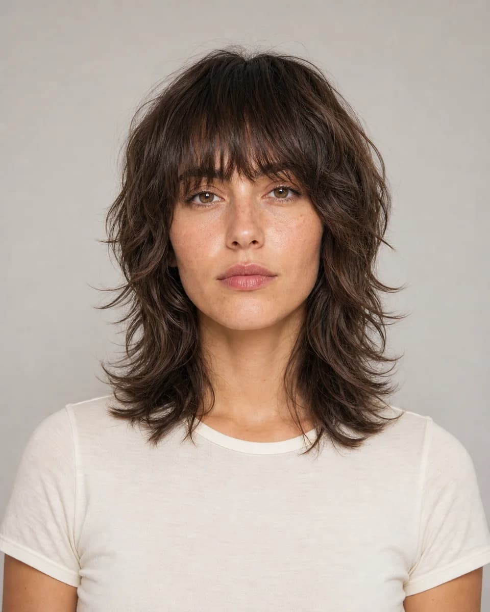 Classic shag — synthetic hairstyle study portrait