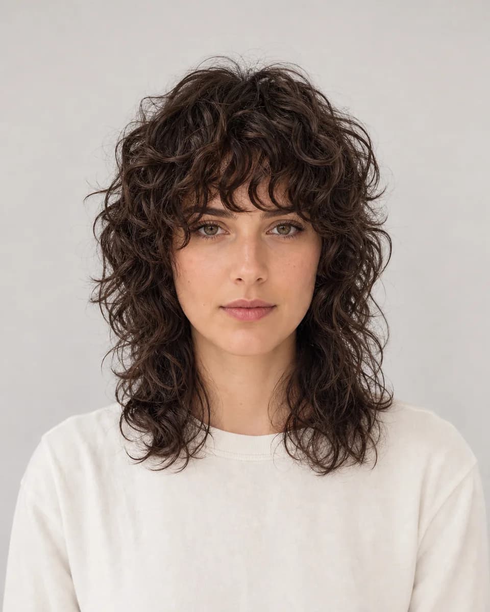 Curly shag — synthetic hairstyle study portrait