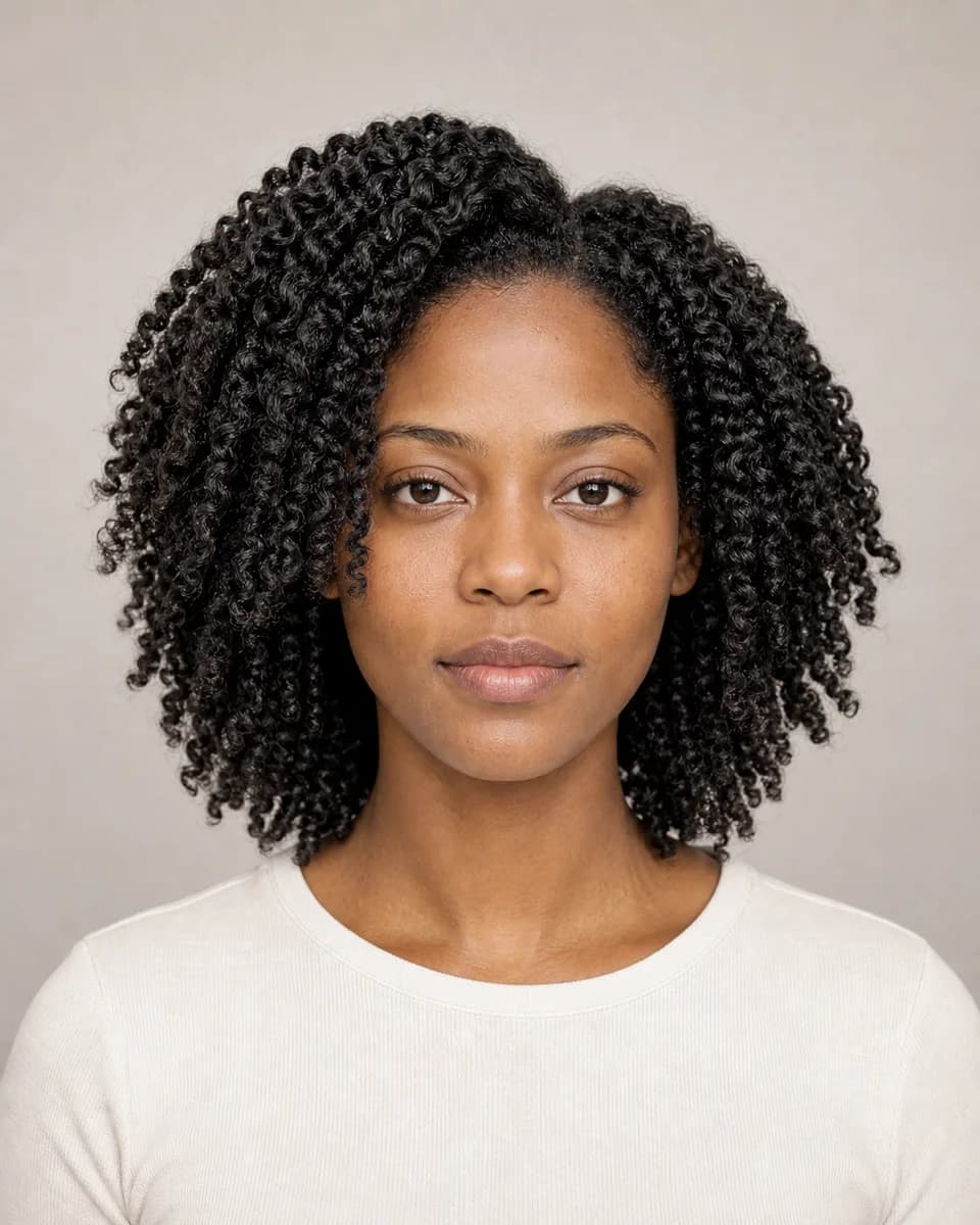 Defined twist-out — synthetic hairstyle study portrait