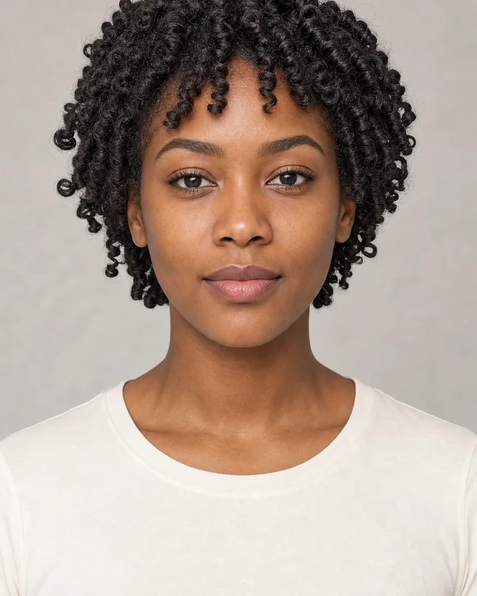 Finger coils — synthetic hairstyle study portrait