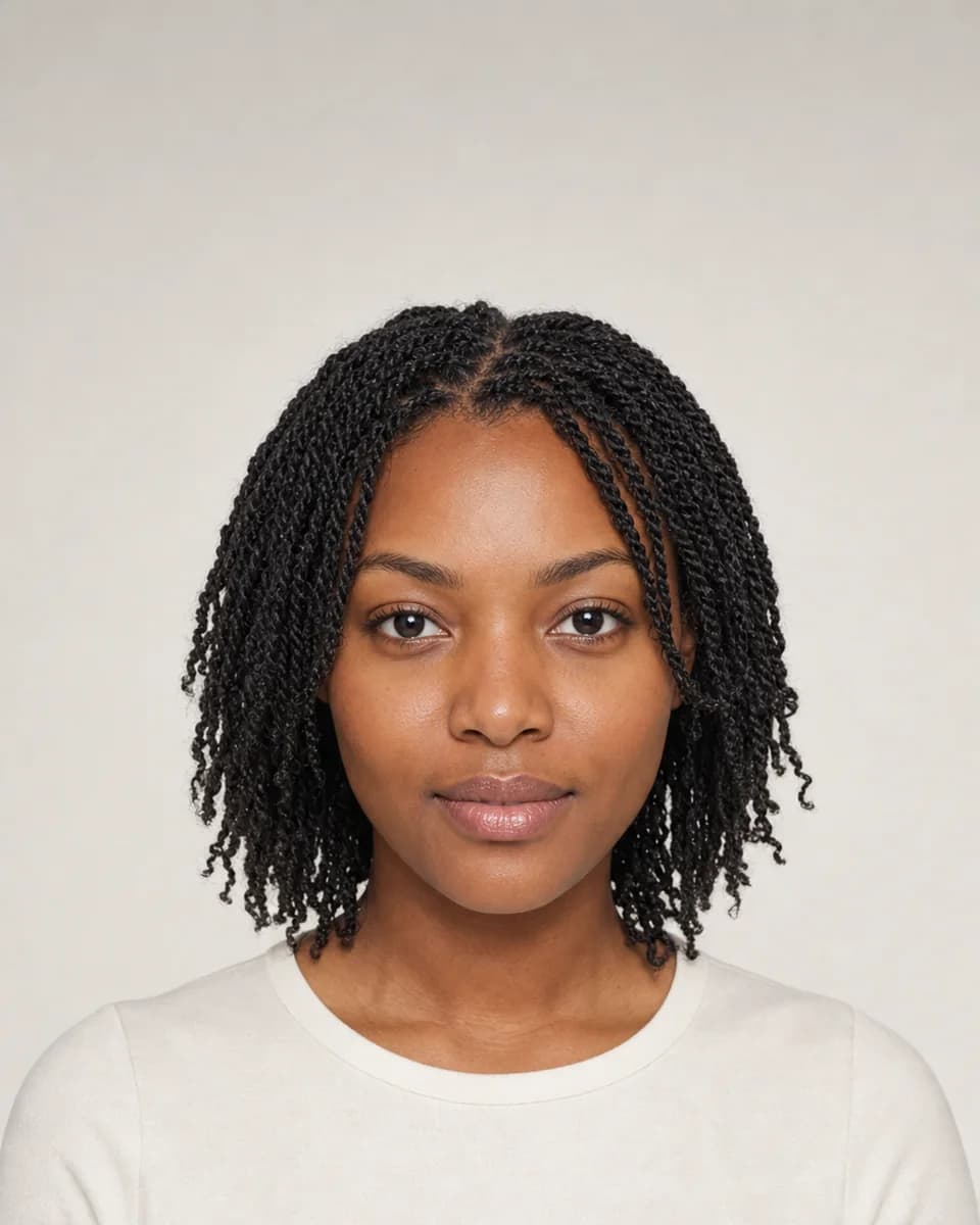 Mini twists — synthetic hairstyle study portrait