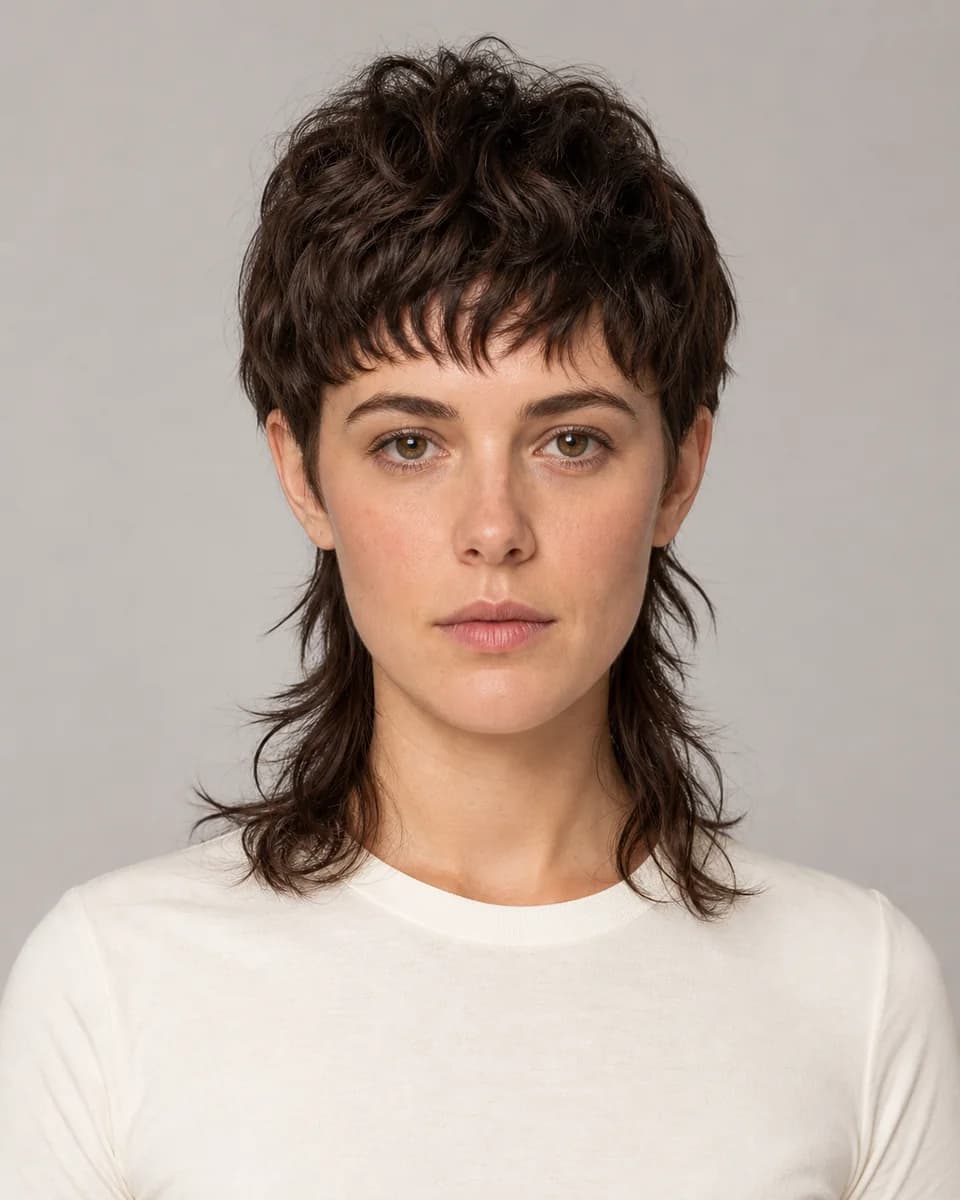Modern mullet — synthetic hairstyle study portrait