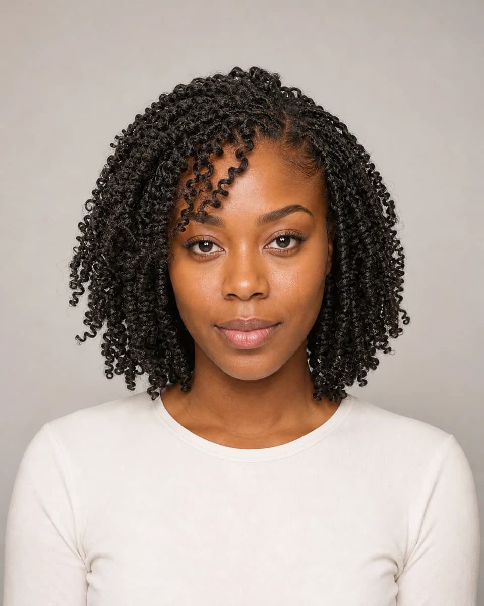 Spring twists — synthetic hairstyle study portrait