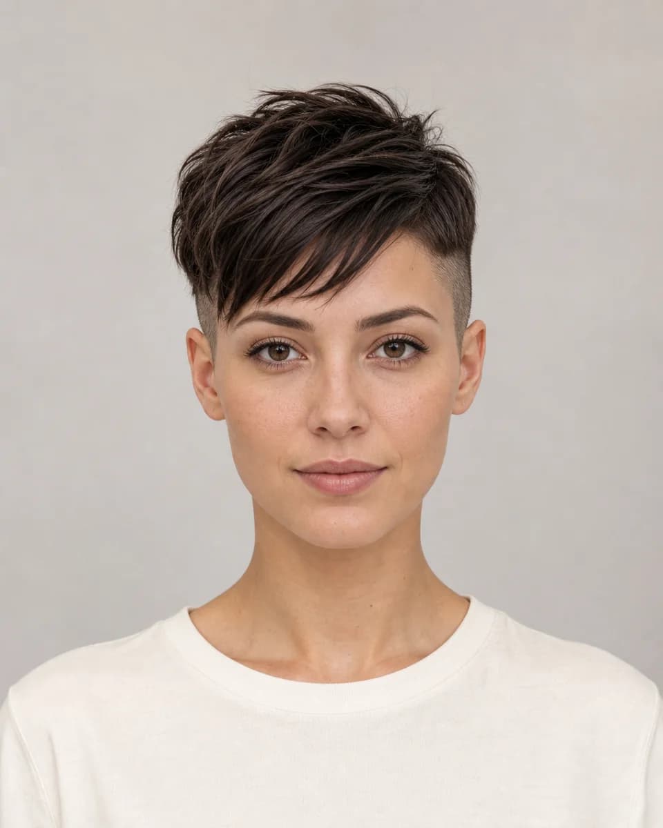 Undercut pixie — synthetic hairstyle study portrait