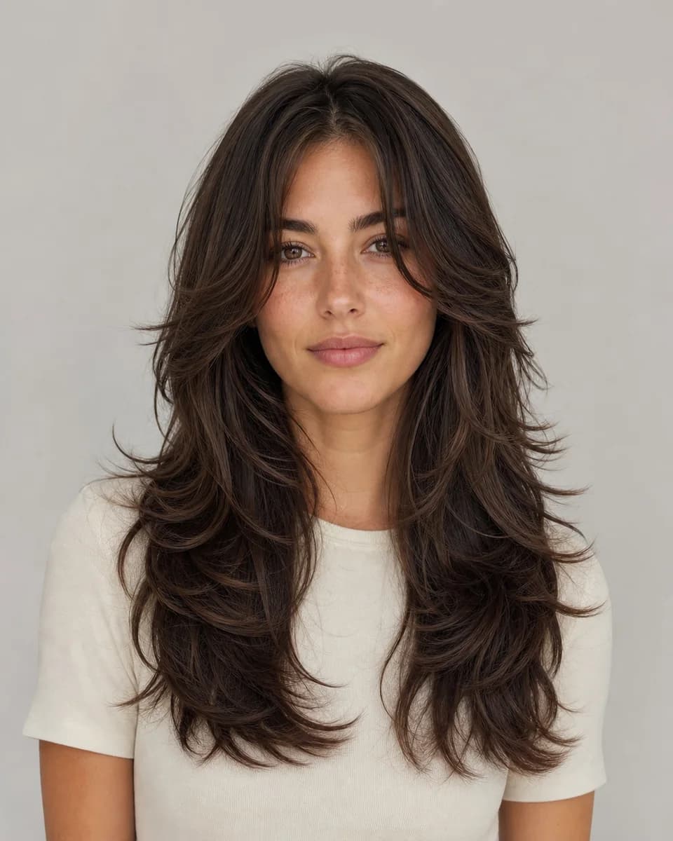 Butterfly cut — synthetic hairstyle study portrait